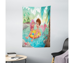 Cartoon Tropical Love Tapestry