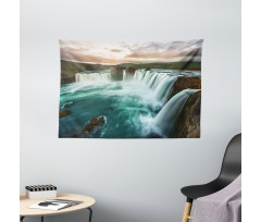 Wild Nature Waterfall Wide Tapestry