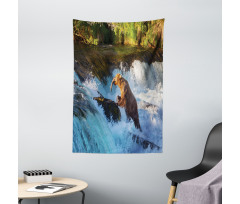 Alaska Waterfall Wildlfie Tapestry
