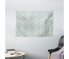 Autumnal Vintage Floral Wide Tapestry