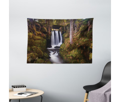 Wooden Bridge Forest Wide Tapestry