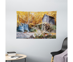 Historic Mill Autumn Wide Tapestry