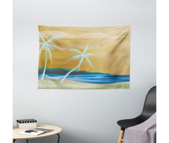 Sandy Exotic Beach Wide Tapestry