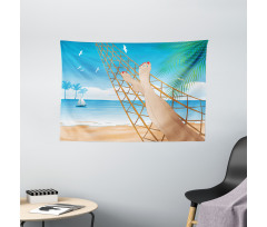 Hawaiian Ocean Hammock Wide Tapestry