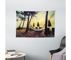 Coconut Exotic Palm Trees Wide Tapestry