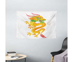 Fierce Animal Cartoon Design Wide Tapestry