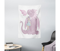 Princess Sitting on Creature Tapestry