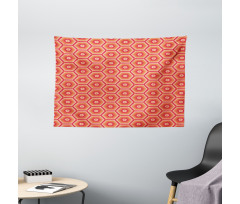 Hexagonal Shapes Tangerine Wide Tapestry