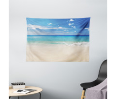 Shore Sea with Waves Wide Tapestry