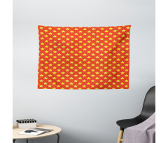 Pop Art Style Comic Motifs Wide Tapestry