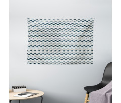 Cumulus Snowflakes Graphic Wide Tapestry