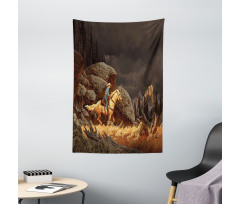 Cowboy Riding Horse Tapestry