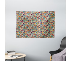 Clutter of Flying Creatures Wide Tapestry