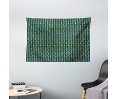 Graphical Geometric Flowers Wide Tapestry