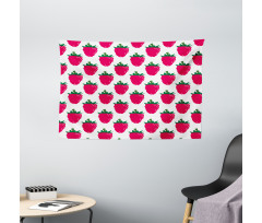 Repetitive Raspberries Design Wide Tapestry