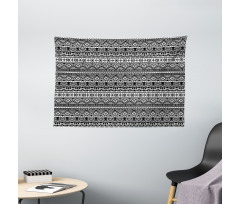 Monotone Shapes Zigzags Wide Tapestry