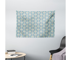 Diagonal Squares Geometric Wide Tapestry