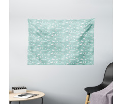 Anker Boat Waves Dolphin Wide Tapestry
