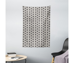 Checkered Striped Motif Tapestry