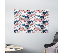 Watercolor Flowers in Bloom Wide Tapestry