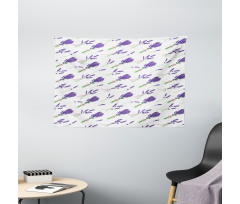 Repeated Lavender Bouquets Wide Tapestry