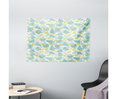 Hawaiian Jungle Leaves Art Wide Tapestry