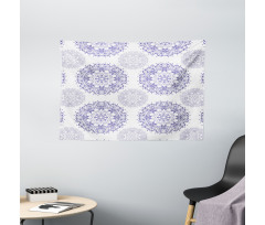 Floral Mandala with Hearts Wide Tapestry