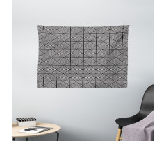 Nested Striped Squares Wide Tapestry