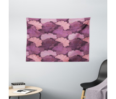 Retro Ginkgo Biloba Leaves Wide Tapestry