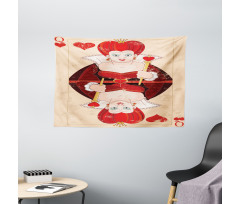 Queen Cards Wide Tapestry