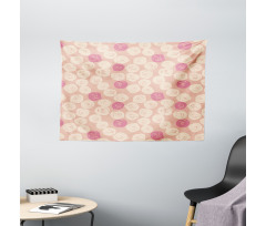 Grunge Rose Petal Rounds Wide Tapestry