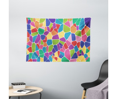 Irregular Colorful Cells Wide Tapestry