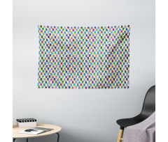 Retro Triangles Rectangles Wide Tapestry