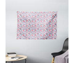 Intertwined Lily Lotus Flora Wide Tapestry