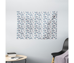 Graphic Design of Leaves Wide Tapestry