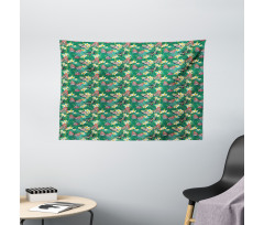 Exotic Butterfly Plumeria Wide Tapestry