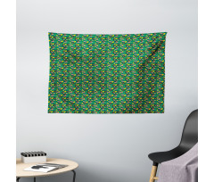 Crested Bird Watermelon Wide Tapestry