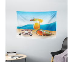 Seascape Summer Beach Wide Tapestry