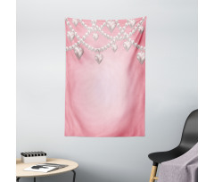 Heart Pearl Necklace Tapestry