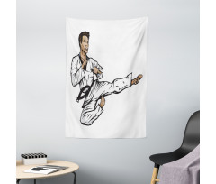 Senpai with Black Belt Kick Tapestry