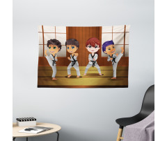 Children Martial Arts Dojo Wide Tapestry