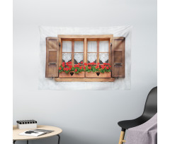 European Rustic Shutters Wide Tapestry