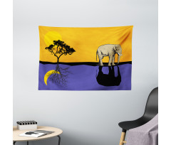 Reflection Animal Wide Tapestry