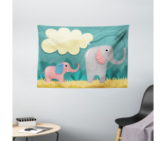 Pastel Baby Animal Wide Tapestry
