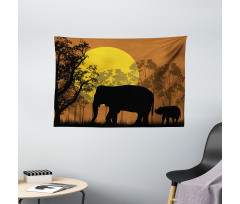 Animals and Trees Wide Tapestry