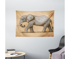 Sketch Art Animal Wide Tapestry