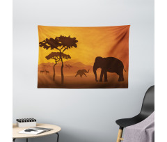 Savanna Mammals Wide Tapestry