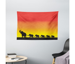 Ombre Sky Mammals Wide Tapestry