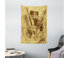 Jazz Music Equipments Tapestry