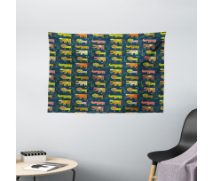 Whimsical Woodland Animals Wide Tapestry
